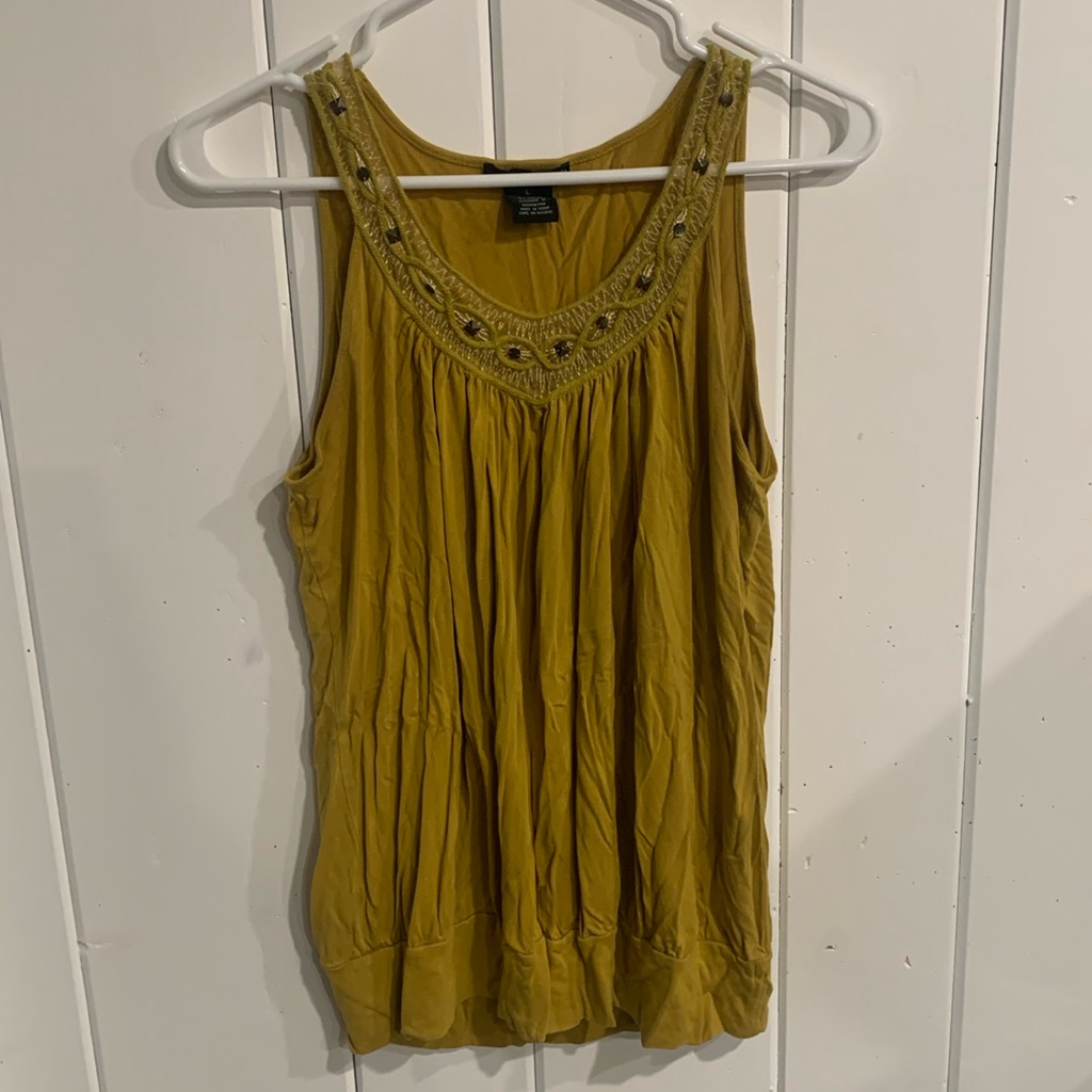 Willi Smith Brand Yellow Tank Top Size L